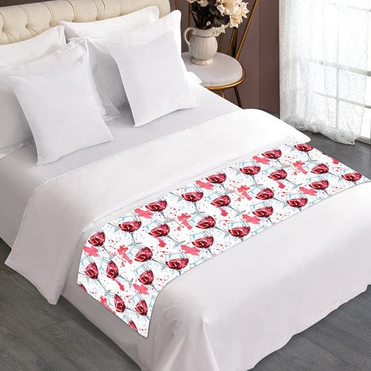 Splash Wine Pattern Print Bed Runner