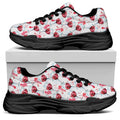 Splash Wine Pattern Print Black Chunky Shoes