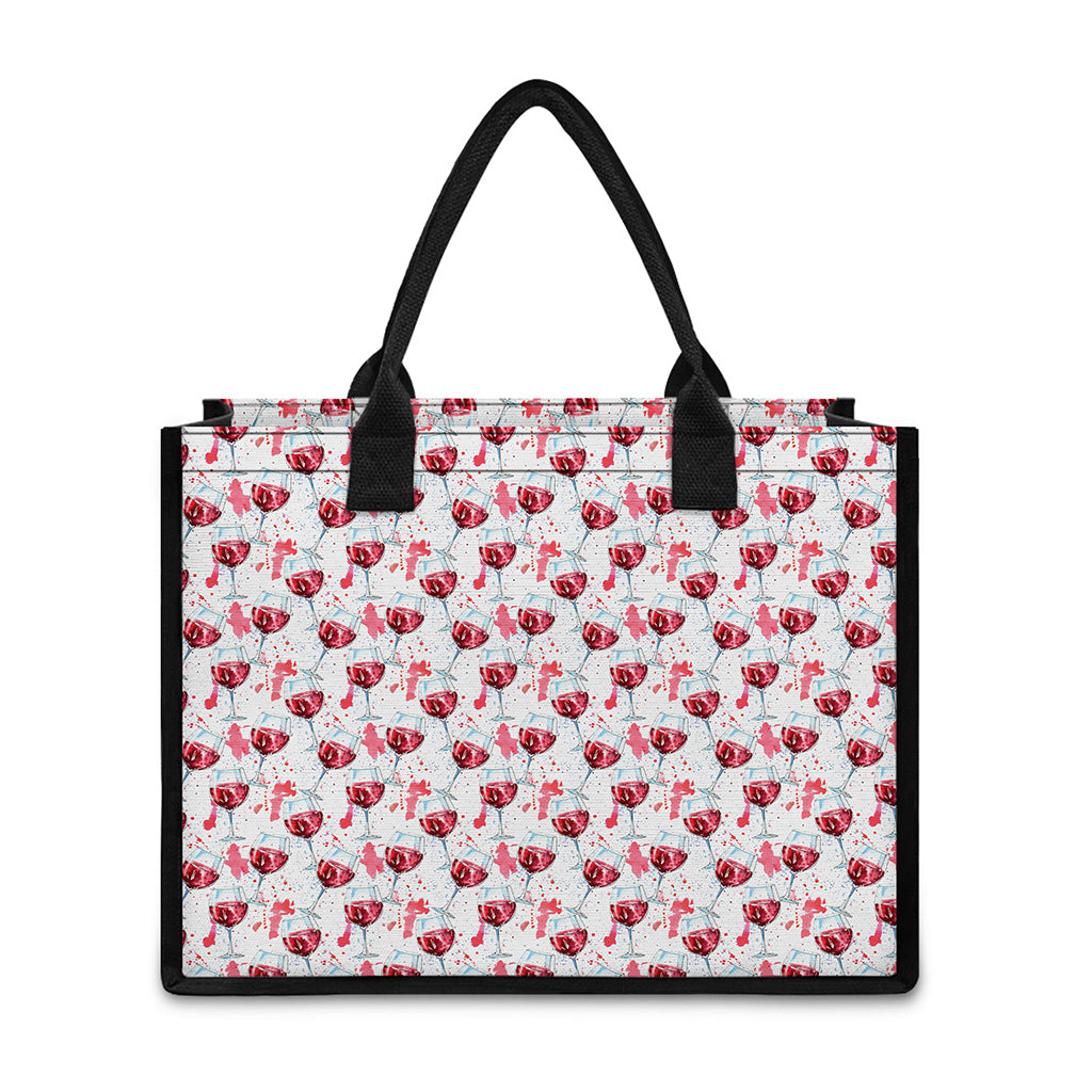 Splash Wine Pattern Print Canvas Tote Bag
