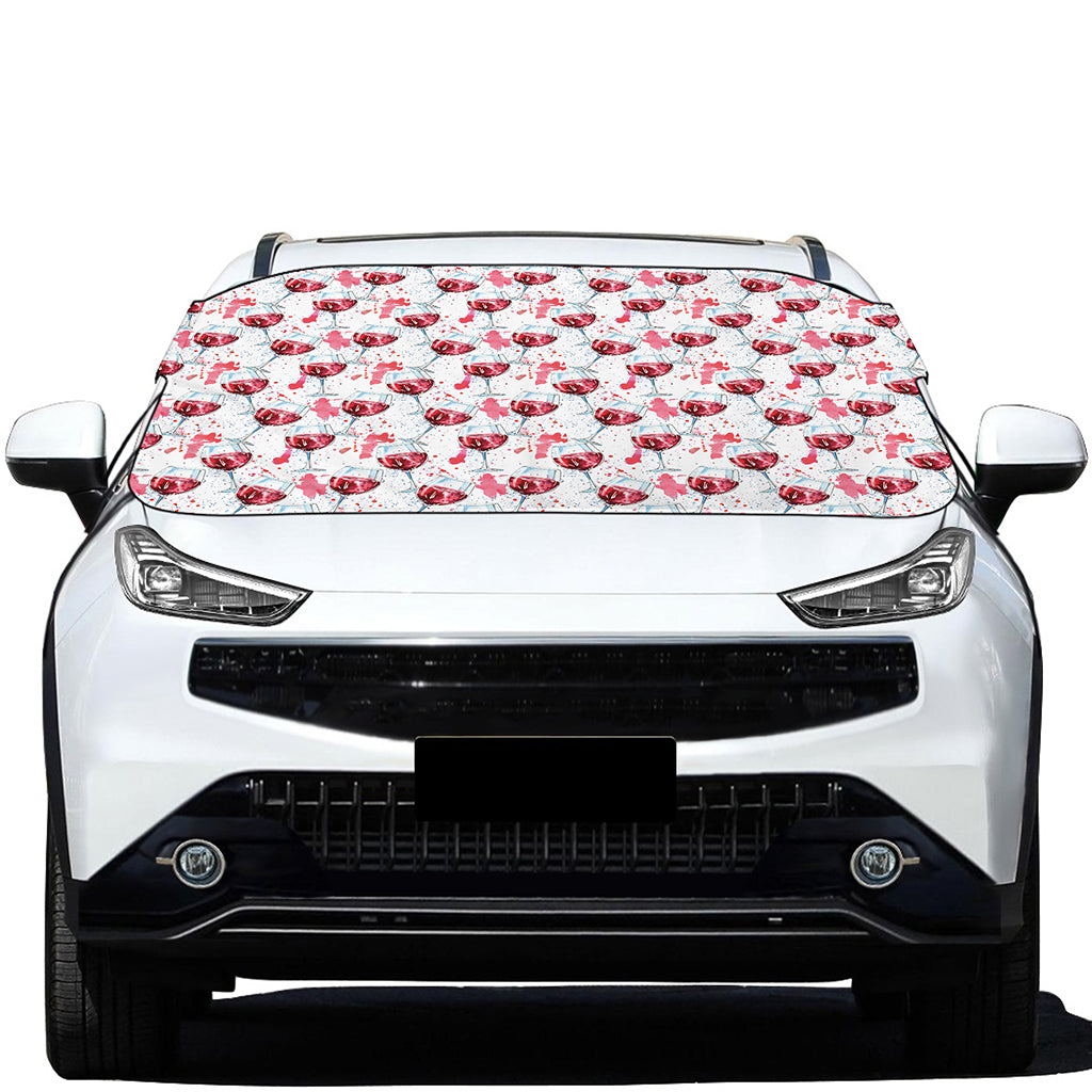 Splash Wine Pattern Print Car Windshield Snow Cover