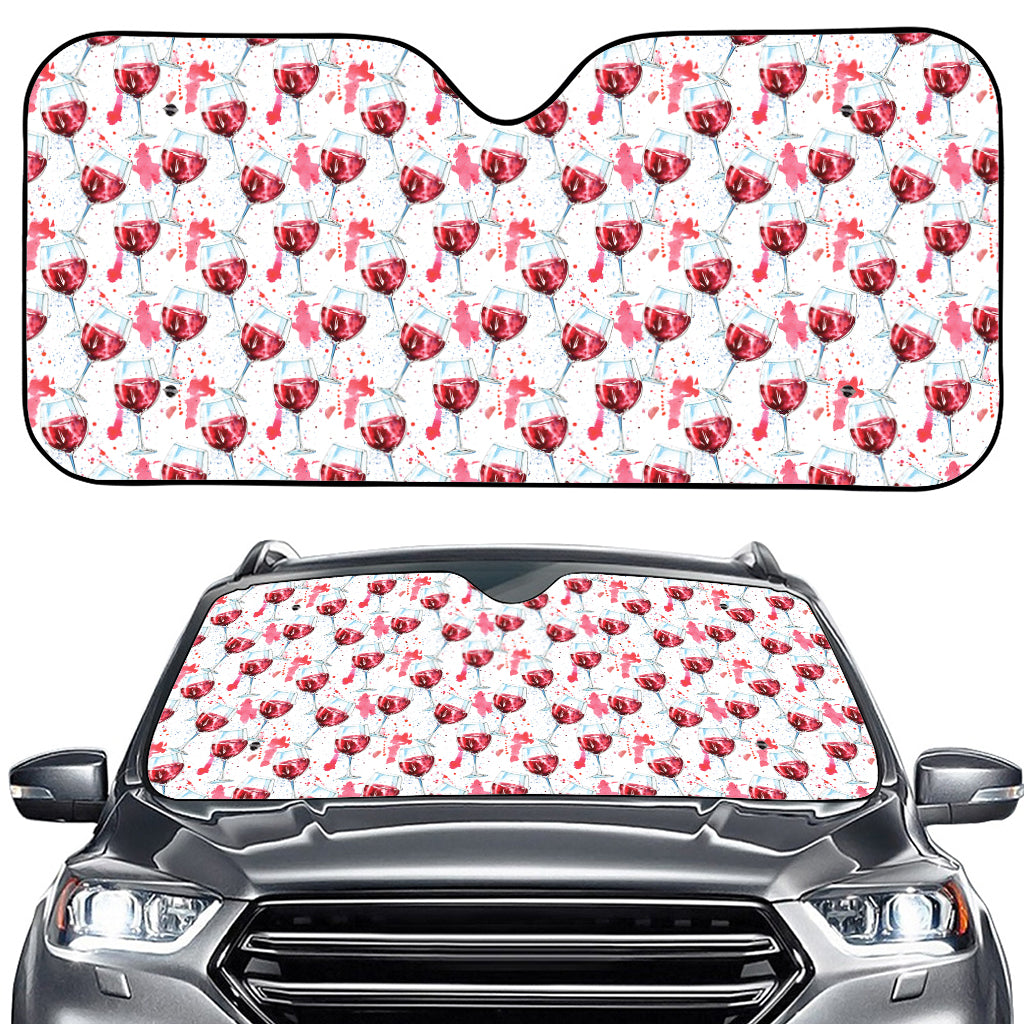 Splash Wine Pattern Print Car Windshield Sun Shade