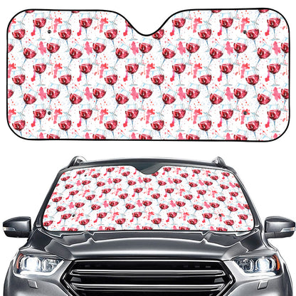 Splash Wine Pattern Print Car Windshield Sun Shade