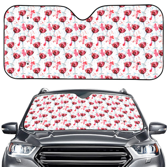 Splash Wine Pattern Print Car Windshield Sun Shade