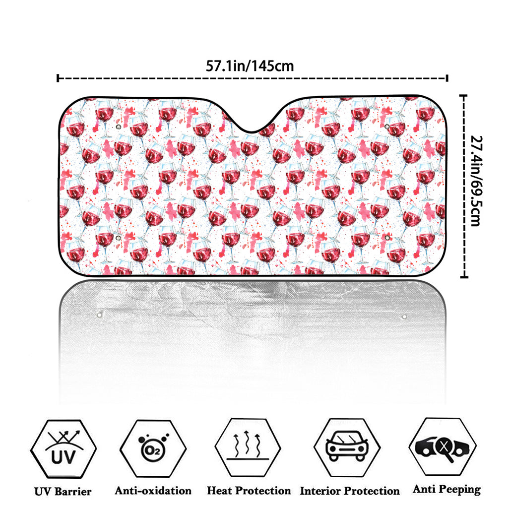 Splash Wine Pattern Print Car Windshield Sun Shade