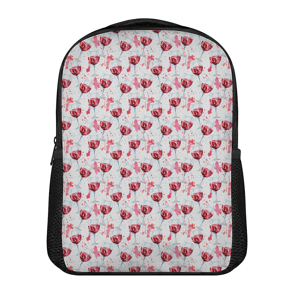 Splash Wine Pattern Print Casual Backpack