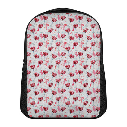 Splash Wine Pattern Print Casual Backpack