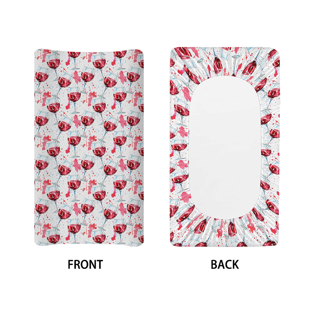 Splash Wine Pattern Print Changing Pad Cover