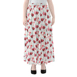 Splash Wine Pattern Print Chiffon Maxi Skirt