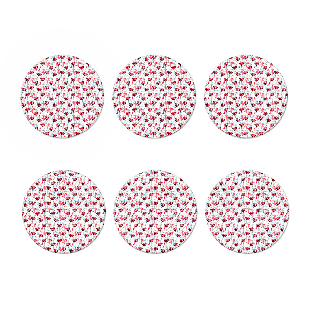 Splash Wine Pattern Print Coaster Set
