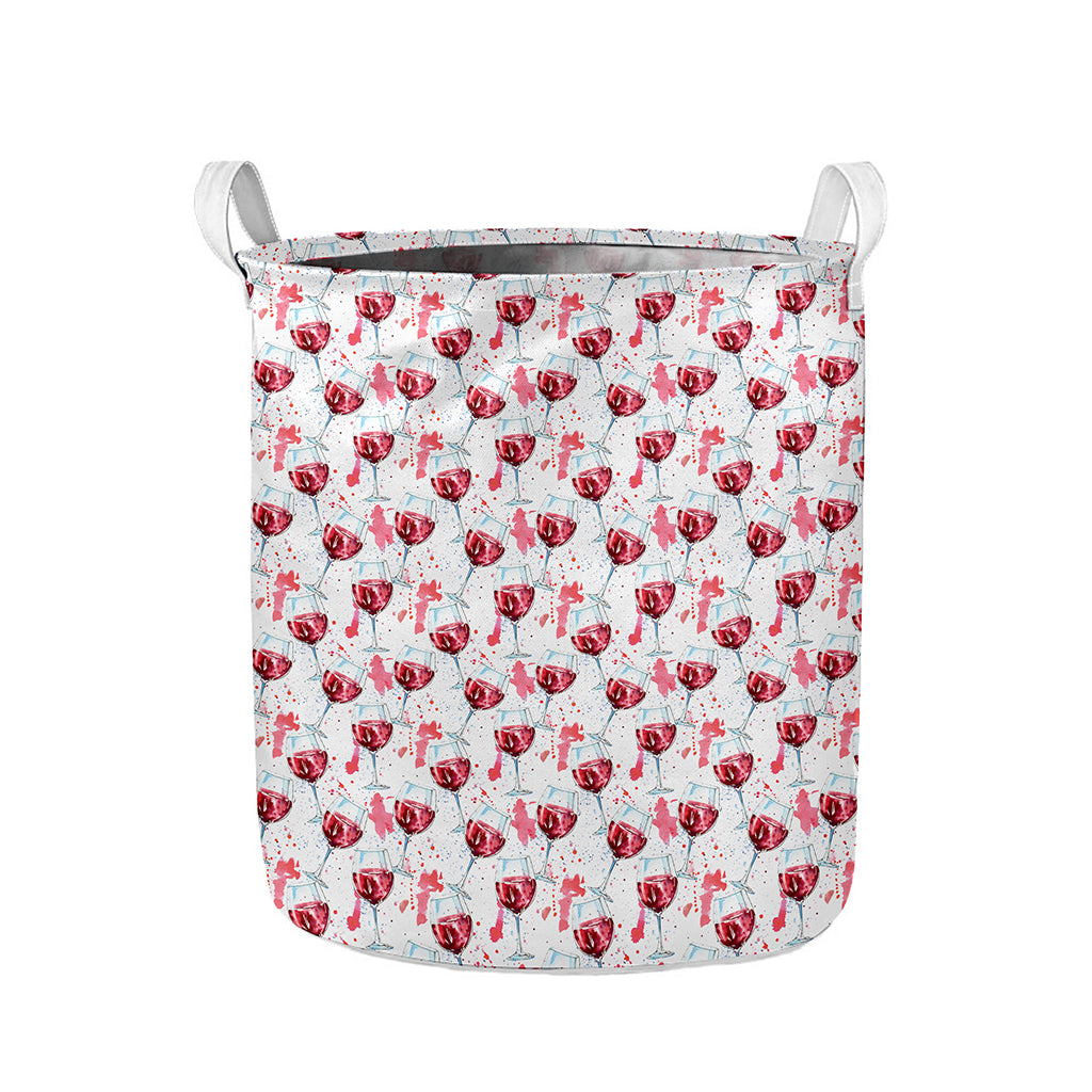 Splash Wine Pattern Print Collapsible Laundry Basket