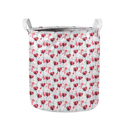 Splash Wine Pattern Print Collapsible Laundry Basket