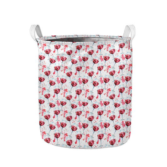 Splash Wine Pattern Print Collapsible Laundry Basket