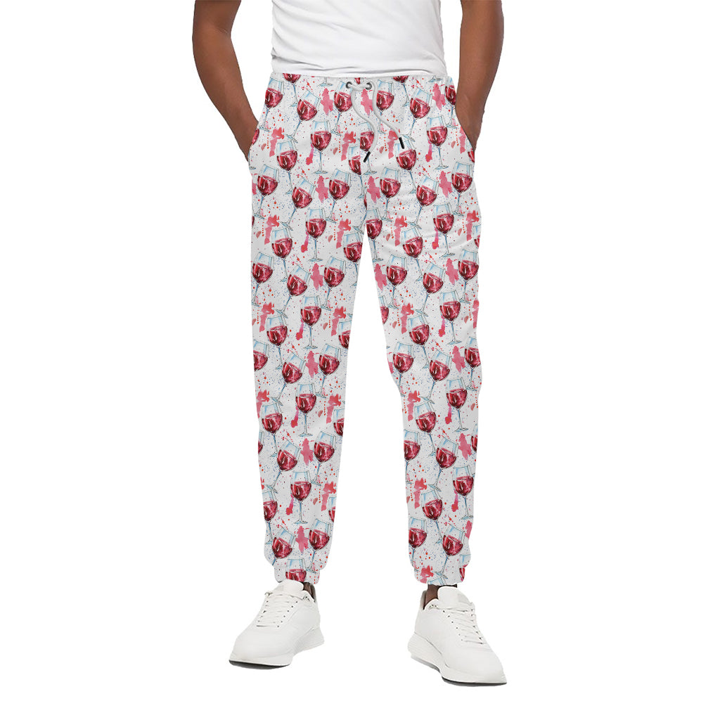Splash Wine Pattern Print Cotton Pants