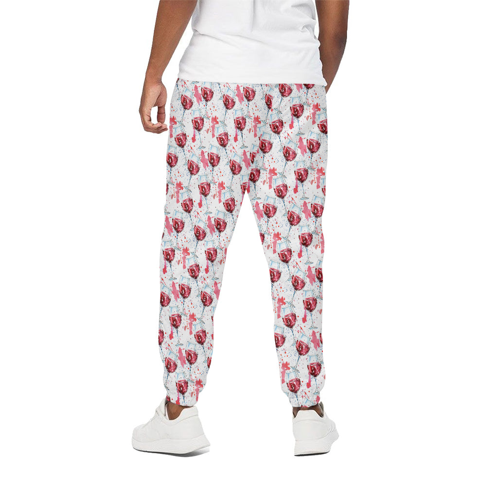 Splash Wine Pattern Print Cotton Pants