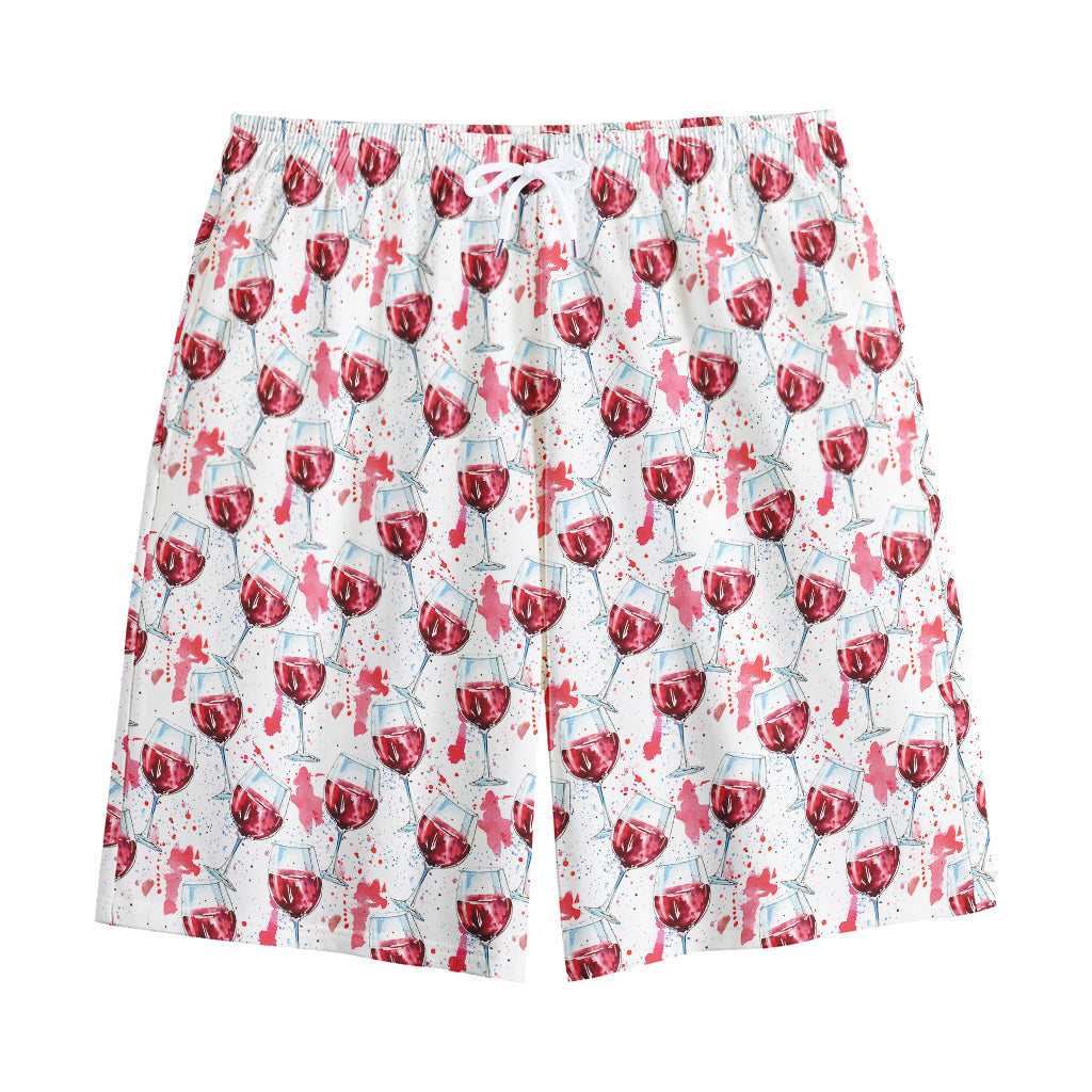 Splash Wine Pattern Print Cotton Shorts