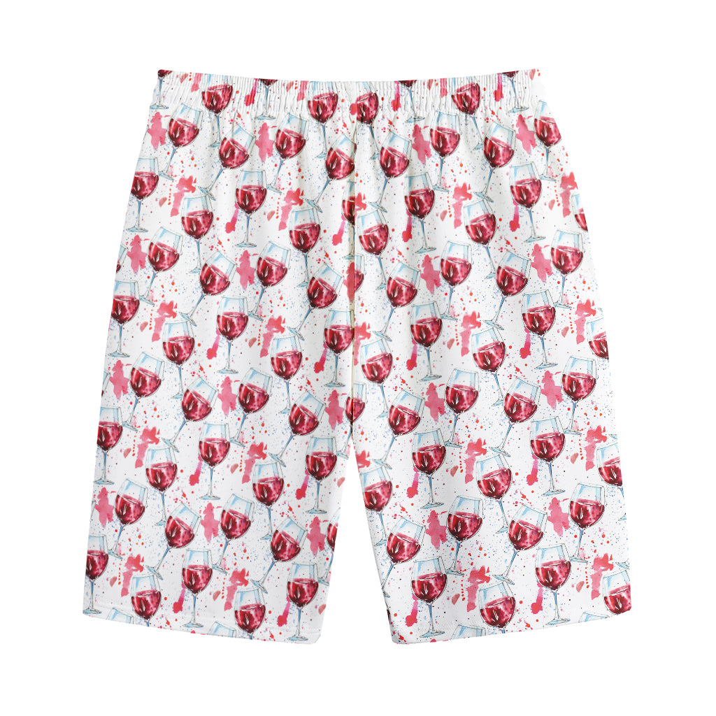 Splash Wine Pattern Print Cotton Shorts