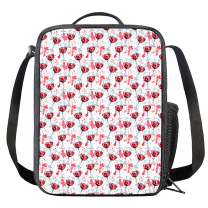 Splash Wine Pattern Print Crossbody Lunch Bag
