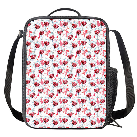 Splash Wine Pattern Print Crossbody Lunch Bag