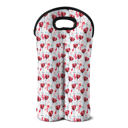 Splash Wine Pattern Print Double Neoprene Wine Tote
