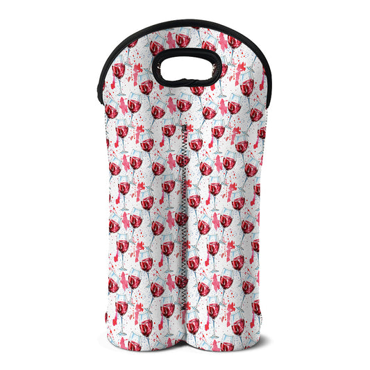 Splash Wine Pattern Print Double Neoprene Wine Tote