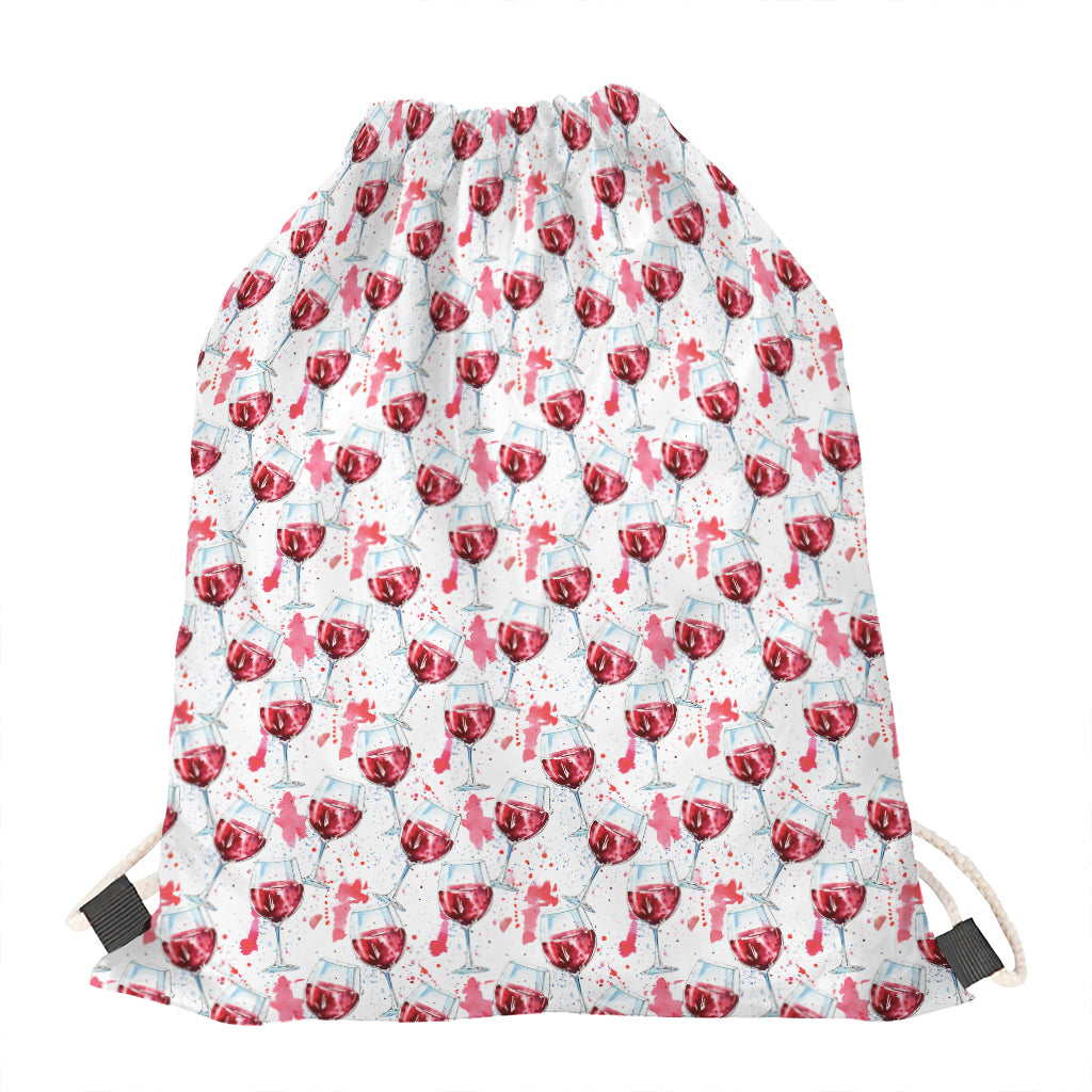 Splash Wine Pattern Print Drawstring Bag