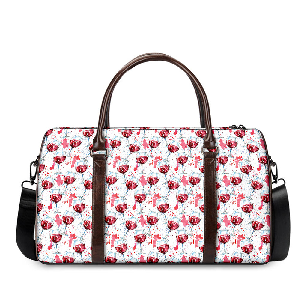 Splash Wine Pattern Print Duffle Bag
