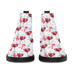 Splash Wine Pattern Print Flat Ankle Boots