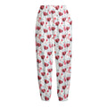 Splash Wine Pattern Print Fleece Lined Knit Pants