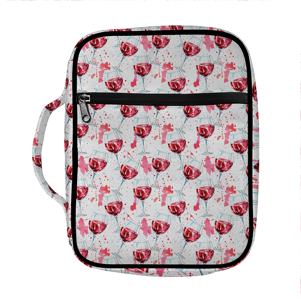 Splash Wine Pattern Print Front Pocket Bible Bag