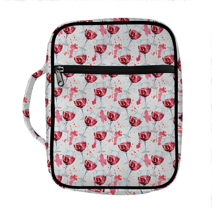 Splash Wine Pattern Print Front Pocket Bible Bag