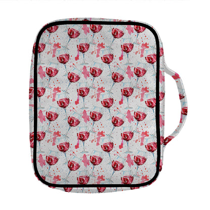 Splash Wine Pattern Print Front Pocket Bible Bag