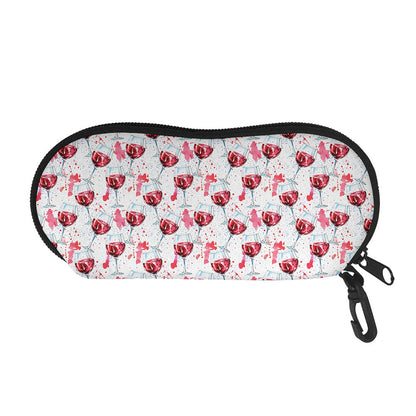 Splash Wine Pattern Print Glasses Case