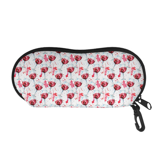 Splash Wine Pattern Print Glasses Case