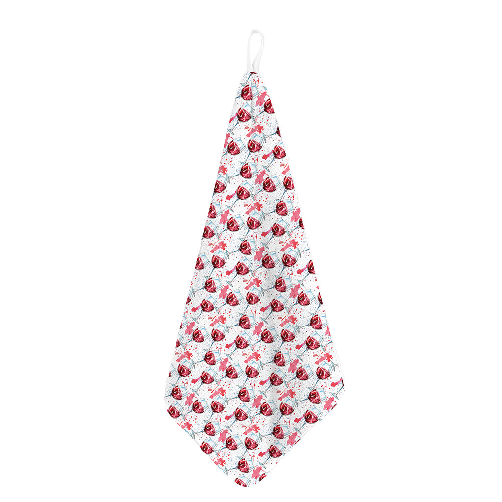Splash Wine Pattern Print Hand Towel