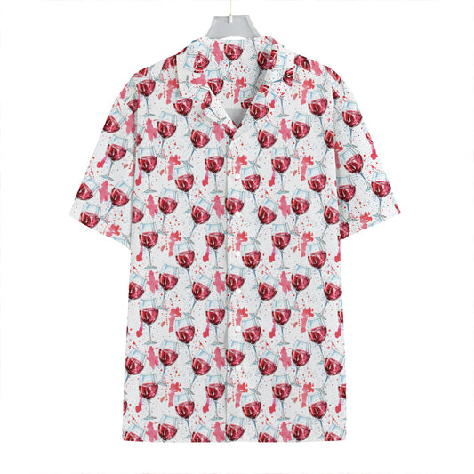 Splash Wine Pattern Print Hawaiian Shirt