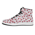Splash Wine Pattern Print High Top Leather Sneakers