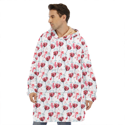 Splash Wine Pattern Print Hoodie Blanket