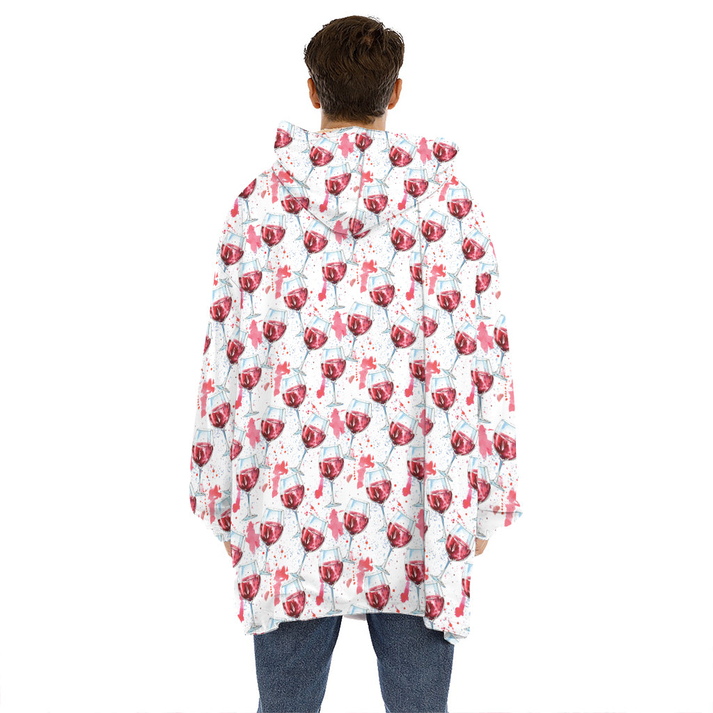 Splash Wine Pattern Print Hoodie Blanket