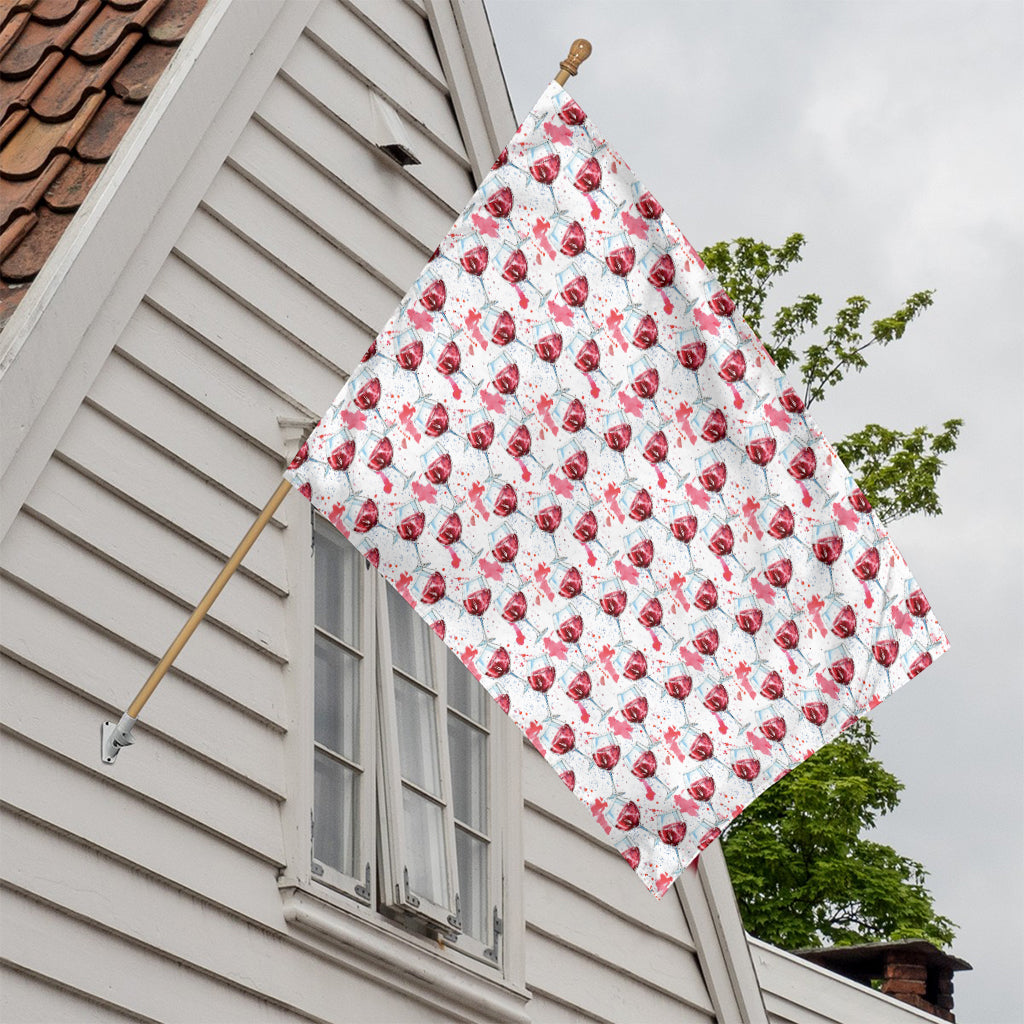 Splash Wine Pattern Print House Flag