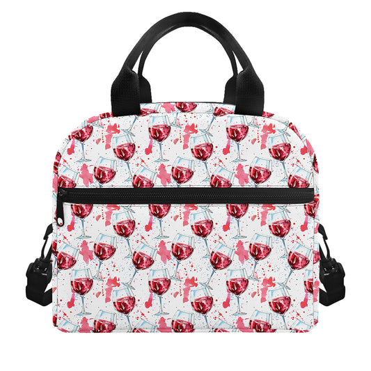 Splash Wine Pattern Print Insulated Lunch Bag