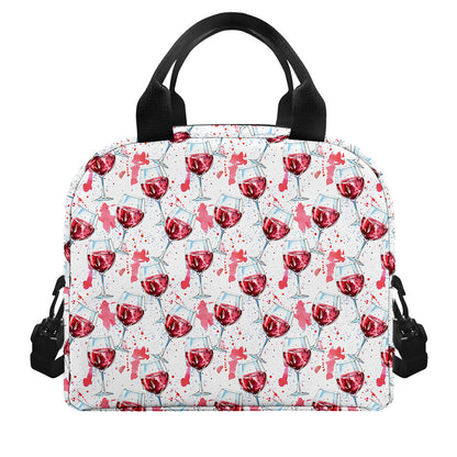 Splash Wine Pattern Print Insulated Lunch Bag
