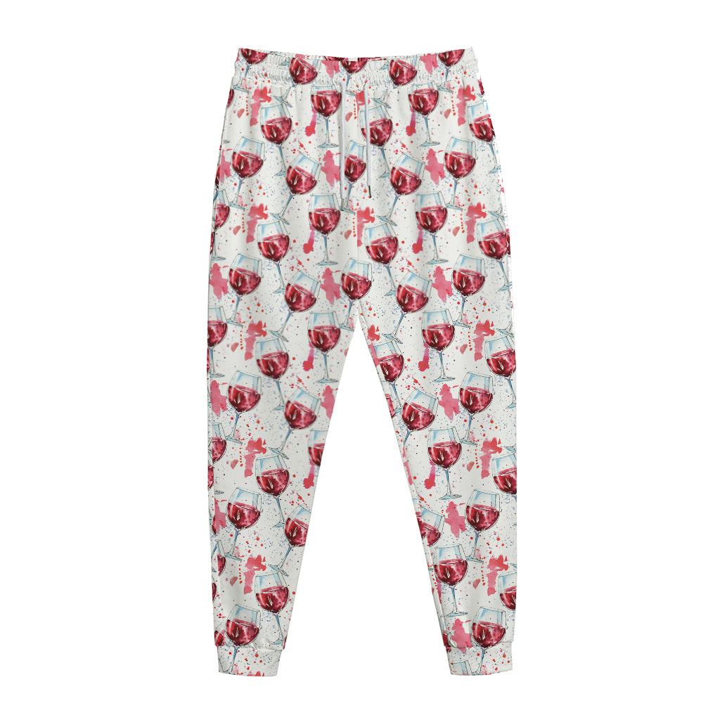 Splash Wine Pattern Print Jogger Pants