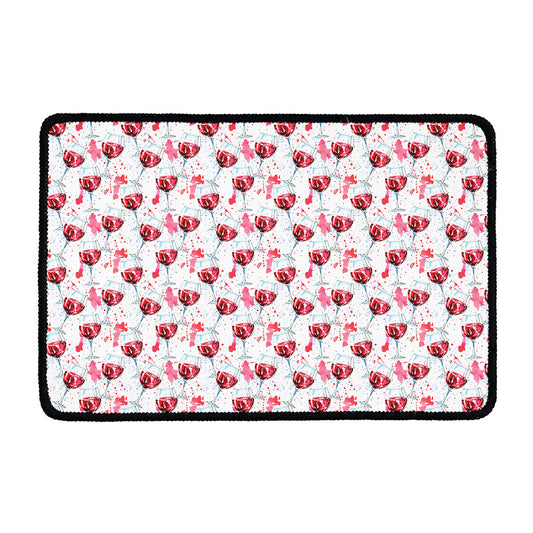 Splash Wine Pattern Print Kitchen Mat