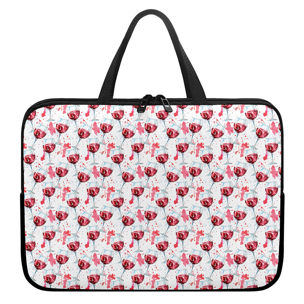 Splash Wine Pattern Print Laptop Sleeve With Handle