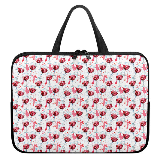 Splash Wine Pattern Print Laptop Sleeve With Handle