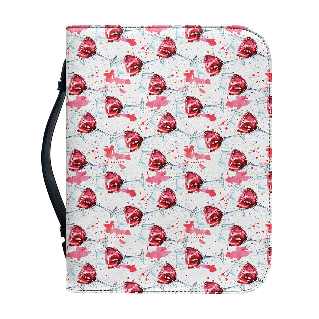 Splash Wine Pattern Print Leather Bible Cover