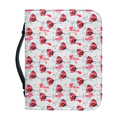 Splash Wine Pattern Print Leather Bible Cover