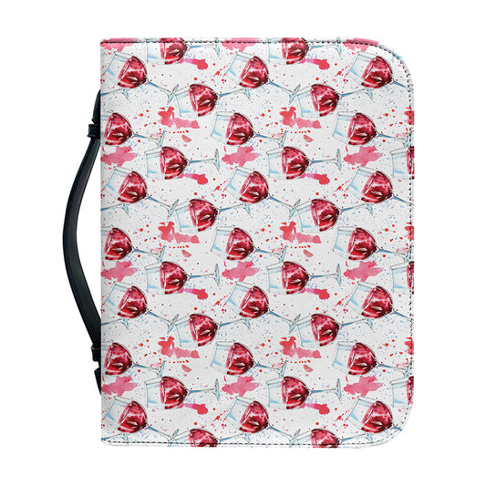 Splash Wine Pattern Print Leather Bible Cover