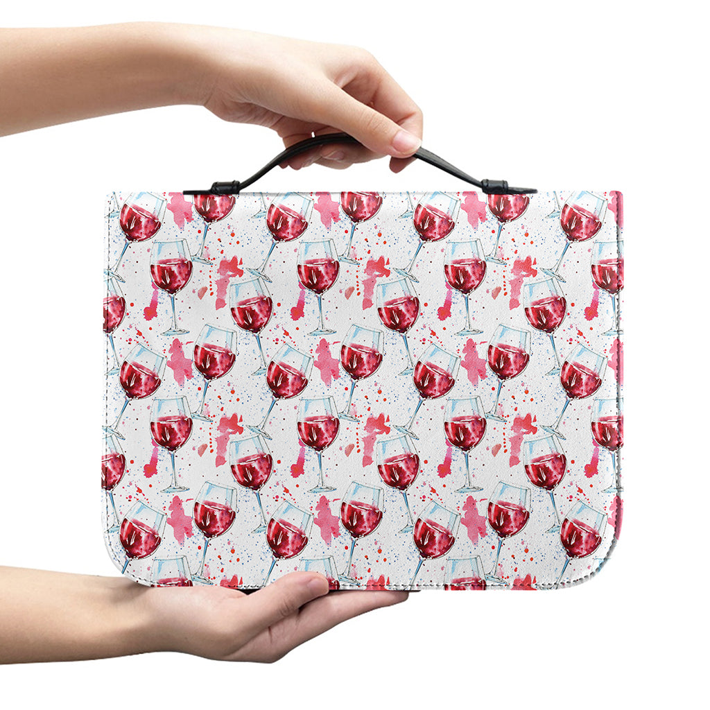 Splash Wine Pattern Print Leather Bible Cover