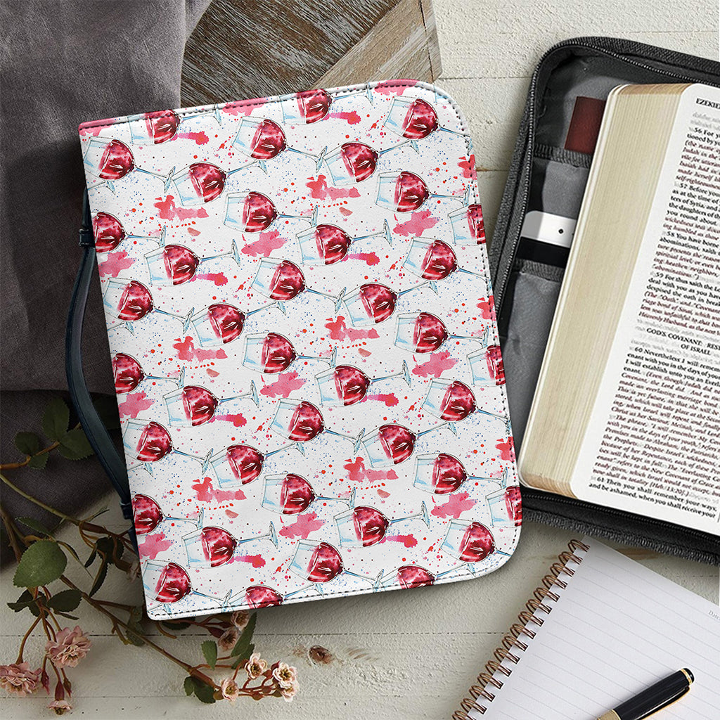 Splash Wine Pattern Print Leather Bible Cover